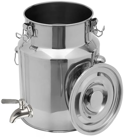 KELUNIS Milchkanne Edelstahl Milchtransportfässer Mit Wasserhahn Und Versiegelter Deckel Zur Aufbewahrung Von Flüssigkeiten Und Feststoffen,5L