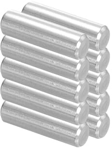 PATIKIL 10 Stück 304 Edelstahl Zylinderstift 8mm Durchmesser, 25mm Länge Dübelstifte Metall Regalstifte für Kleiderschrank Kommode Schrank Bücherregal Industrie Haushalt Möbel Regale