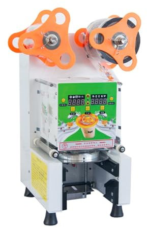 Machine de scellage de tasses en plastique entièrement automatique commerciale Mini machine de scellage de tasses Machine de scellage de tasses de thé aux bulles électrique