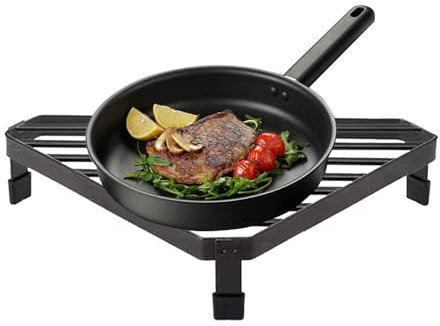 Generisch Organizzatore per pentole e padelle – Mensola angolare in | Organizer per piani di lavoro da cucina | Display angolare - con arranger display da cucina, presina triangolare resistente