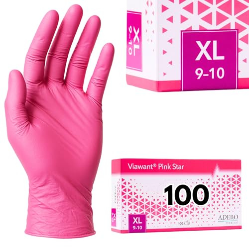 Einweghandschuhe 100 Stück | XL | Nitrilhandschuhe Pink | Puderfreie, latexfreie Einmalhandschuhe | Reißfest & feinfühlig | EN 455 & EN 374 | Gr. S, M, L, XL