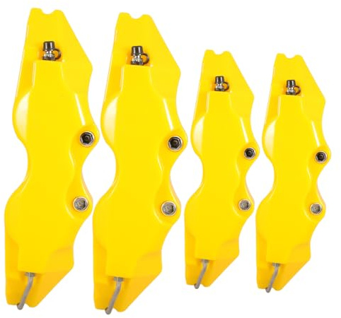 PRETYZOOM 3d Style Yellow Brake Caliper Covers Set 2 Pieces Front and Rear Disc Brake Protective Covers for Cars Wheel Hub Caliper Sleeve Sports Car Exterior Accessories
