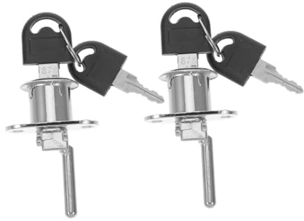 DIYEAH 2pcs Metal Drawer Lock Keys Office Table and File Cabinet Drawer Locks Set Replacement for Desk and Wardrobe Security