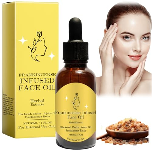 Frankincense Resin Oil for Face,Organic Black Seed Castor Oil and Jojoba Oil,Frankince/nse Infused face Oil,Organic Frankin/cense Oil for Skin,Anti Aging O/il for Women,Body Moisturizing Firming Oi/l