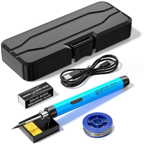 FTVOGUE Pluma de Soldadura Eléctrica Portátil de Hierro USB con 3 Puntas Reemplazables Herramienta de Soldadura con Alimentación USB para Reparación Electrónica (Juego de soldador)