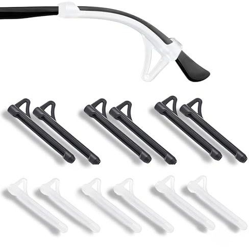 Ztolbriy 6 Paar Antirutsch Brillenbügel,Silikon Antirutsch Überzüge für Brillenbügel, Komfort Antirutsch Brillenbügel für Sportbrillen Sonnenbrille Lesebrillen Wasserdicht&Schweißfest