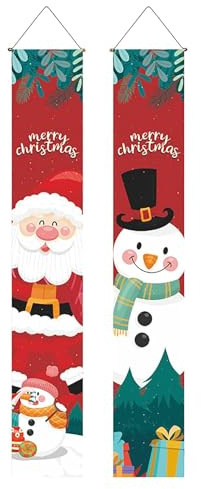 CHUNLINLAODA Frohe Weihnachten Banner, Frohe Weihnachten Veranda Willkommen Banner für Xmas Indoor Outdoor Tür Display Dekorationen für Zuhause Indoor Outdoor Veranda (A)
