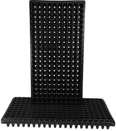 WEKADRIN Lot de 10 Plateaux de Culture en Plastique 200 Alvéoles pour Jardinage et Semis Domestique, Plateau de Germination Léger et Ventilé Favorisant la Croissance des Racines, Usage