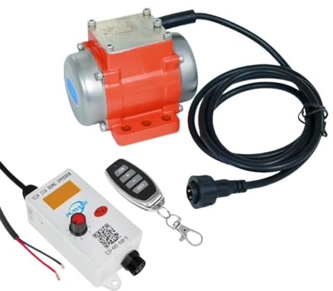 15W Small Concrete Vibrator DC12V with Speed Controller 3600RPM Aluminum Alloy Case Vibrating Motor for Sand Shaking Table Vibrating Table Feeder Silo