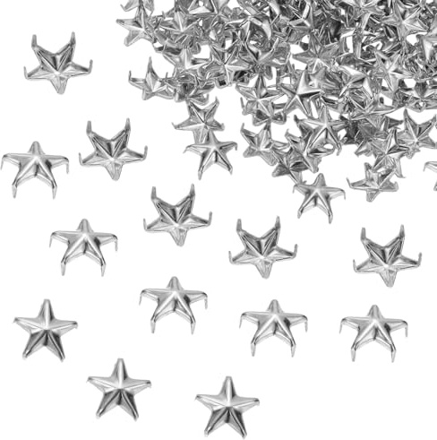 PATIKIL 15mm Metall Nieten 100Stk Sternkrallen Perlen Nagelkopf Nieten Spike Nieten Für Lederhandwerk Kleidung Gürtel Tasche Schuhe Silber