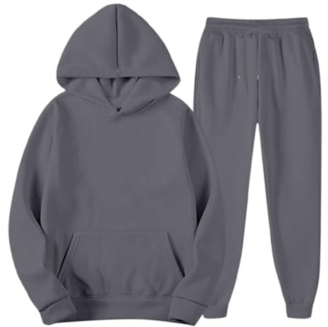 EODJXIO Tuta Uomo Invernale,Tuta Casual con Cappuccio, in Pile, Invernale e Autunnale, Felpa Cappuccio Pantaloni da Jogging Ginnastica