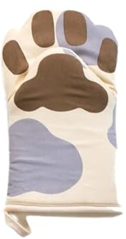 HUDFVIOI Maniques Cuisine Lot de 2 gants cuisine en forme pattes chat mignons, cuisson anti-brûlure for micro-ondes(Short)
