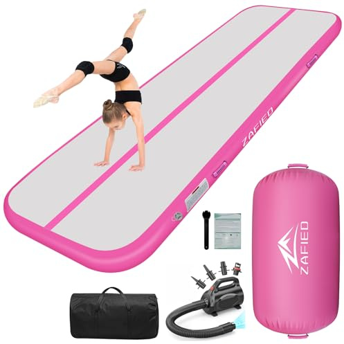 Air Matte Track, Gymnastikmatte 3/4/5/6m Turnmatte Aufblasbar Tumbling Matten mit Pumpe Trainingsmatte Fitnessmatte Yogamatte für Zuhause Outdoor