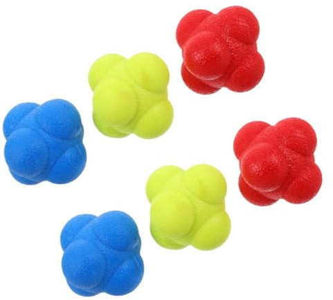 DIYEAH Balones de Reacción Hexagonales 6 Pcs 5.5 Cm, Balón de Entrenamiento de Reacción Deportiva para Coordinación Mano-Ojo, Mejora Reflejos y Velocidad, Uso Fitness y Entrenamiento