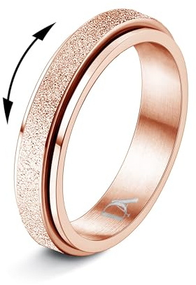 Diamday Anti-ångest spinnare ringar fidget band för kvinnor män, Rostfritt stål