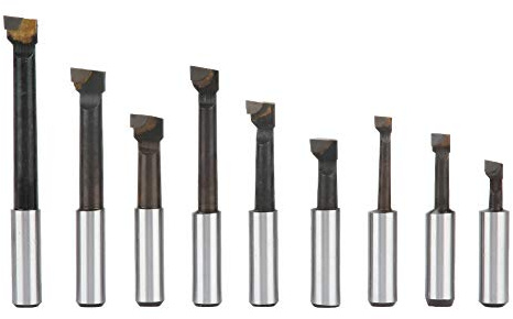 Yinhing 9 Pièces HSS/2 Ensemble d'alésage à Tige Ronde Outils d'alésage en Acier à Grande Vitesse pour Tour Fraiseuses Aléseuses Barres pour le Travail du Bois des Métaux