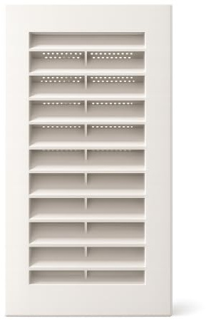 Rejilla de Ventilación con Mosquitera 26,5 x 14 cm Rejilla de Aire para Pared con Filtro Anti Insectos PVC Blanco Ventilación Interior y Exterior para Baño Cocina Garaje Trastero