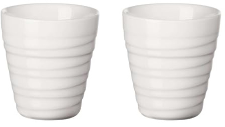 ASA THERMO 2er Set Thermobecher Espresso twisted, weiß D. 6,5 cm, H. 7 cm, 0,08 l., doppelwandig
