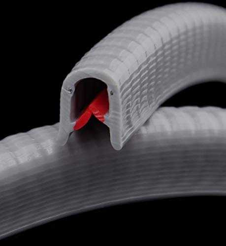 SMI-Kantenschutzprofil KS1-4G für 1-4mm PVC mit Stahleinlage Grau selbstklemmend ohne Kleber - Kantenschutz, Kederprofil, Kantenprofil, Kantenschutzleiste für Autotüren, Bleche (5 m)