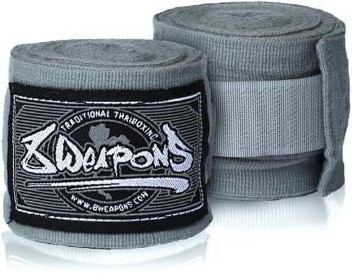 8 WEAPONS Boxbandagen, halbelastisch, 5m, grau