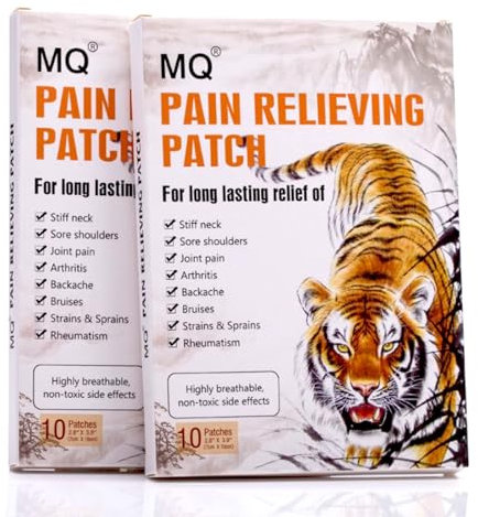 MQ Pain Relief Patches, Chinese Pain Relief Plaster Herbal Patches for Knees, Back, Waist, Shoulders, and Neck Pain Relieving Up to 12 Hours, 20 Patches Adhesive Heat Patches
