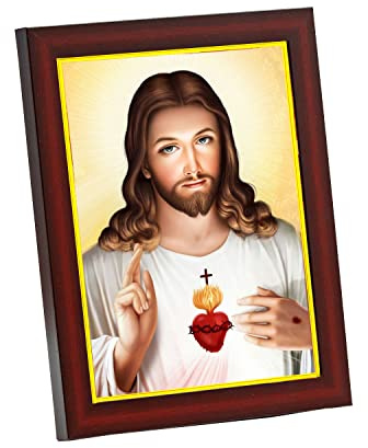 zig zag Petit cadre photo Seigneur Jésus Christ pour mur, table, chambre Taille S (15,2 x 20,3 cm, verre acrylique) 2