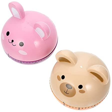 SOLUSTRE Up Timer 2 Stücke Tiere Küchentimer Eieruhren Hase B?r Figur Kinder Countdown Küche Wecker Zeitmesser Kurzzeitwecker Lustige Eieruhr für Erwachsene Junge ?dchen Kitchen Ei