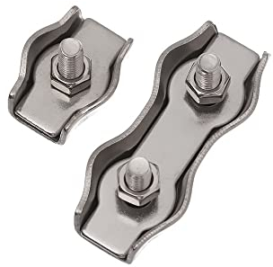 PROPFE Drahtseilklemmen 10 Stück M2-M5 Edelstahl Simplex 1/2-Pfosten Bolzenklemme Drahtseil Kabelklemme Bremssattel Seil Einfacher Griff Anti-Rutsch-Befestigungswerkzeug Drahtklemmen