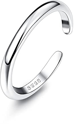 JeryWe 925 Anillos de Dedo del pie de Plata Esterlina para Mujeres Niñas Blanco Flor CZ Serpiente Twist Ópalo Anillo Anillos Playa de Verano Anillos para Pies Abierto Ajustables（Estilo7）