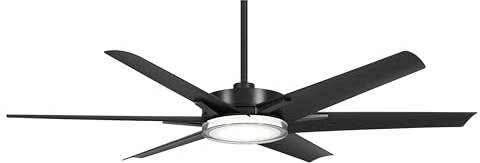 MINKA-AIRE F866L-CL Deco 65 Outdoor Ceiling Fan with LED Lights, Coal
