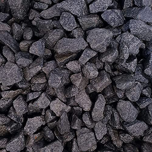 Elixir Gardens Decorative Black Basalt Stones Pebbles Gravel Chippings Cobbles Slate Paddlestones Aggregate Various Sizes 1kg-1000kg | (5kg, Black Basalt)