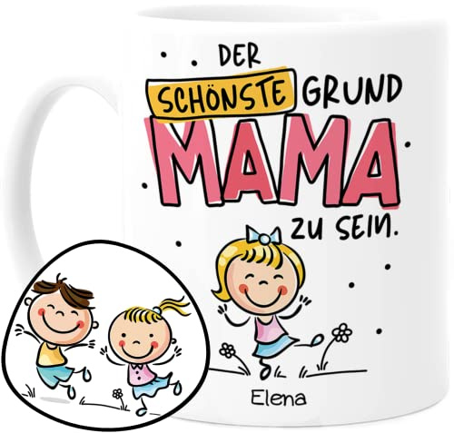 Tassenliebling® Mama Tasse personalisiert mit 1-3 Kindern - Die schönsten Gründe Mama zu sein - Muttertagsgeschenk oder Geburtstagsgeschenk - Geschenk für Mama