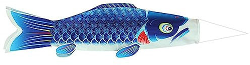 MagiDeal Drapeau coloré de Manche à air de Carpe, Banderole de Manche à air de Carpe Japonaise, Drapeau Japonais de Carpe de Manche à air Restaurant Sushi Bar, Bleu