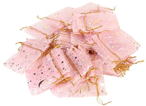 100 Stück Organzabeutel 2,6×3,3 Zoll, Kleine Netz-Geschenkbeutel, Niedliche Rosa Mini-Süßigkeiten-Organzabeutel für Kleine Geschenke, Schmuckohrringe, Süßigkeiten-Leckereien für Hochzeitsfeiern