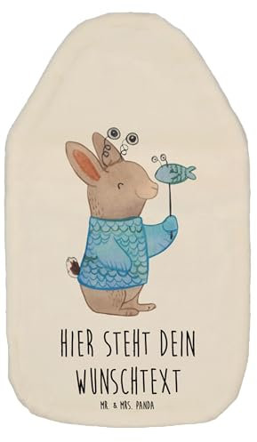 Mr. & Mrs. Panda Personalisierte Wärmflasche Fische Astrologie - Weiß