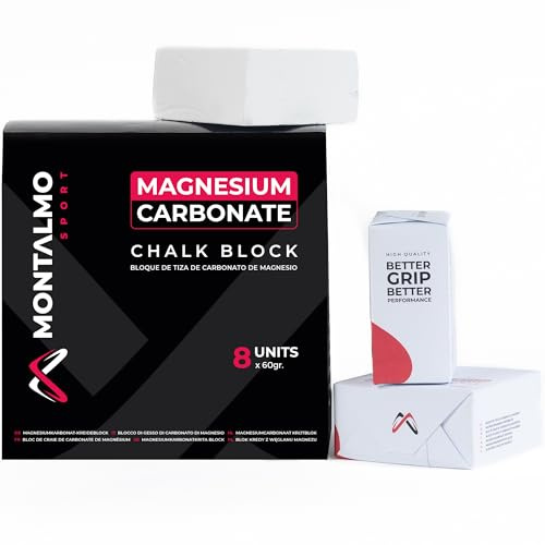 MONTALMO Lot de 8 blocs de magnésium pour escalade, crossfit, callisthénie, haltérophilie, pole dance, kettlebell, fitness, entraînement sportif