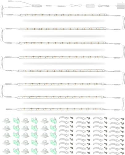 Cefrank Kit d'éclairage LED sous étagère, (8) Bandes Lumineuses de 30cm Linkable, 20W 2000lm Blanc Lumière du Jour, Flexible & Durable (Blanc Froid)