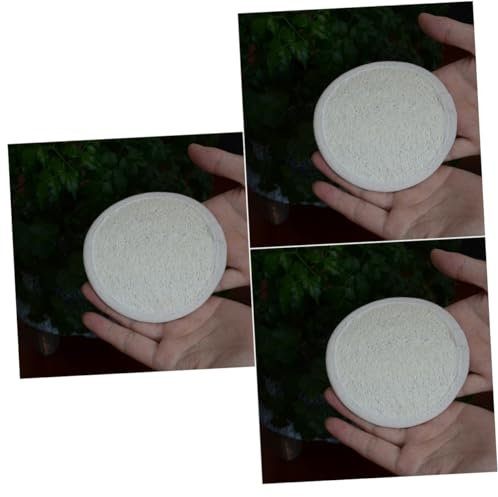 Housoutil 3stücke Jar Mit Gesichtsreinigungspads Aus Luffa Sanfte Peeling-schwämme Für Tägliche Gesichtsreinigung Geeignet Für Trockene Und Fettige Hauttypen