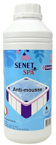 Senet piscine Anti Mousse/Ecume pour Spa – Élimination Rapide de la Mousse et de l’Écume – Produit d'entretien de Qualité, Fabriqué en France, Bidon de 1L