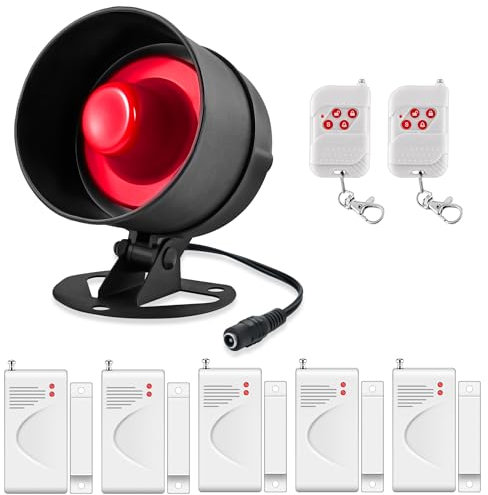 Kit di Allarme Antifurto Wireless per Porta 120dB, Allarme Casa con Sensore di Contatto per Porta e Controllo Remoto, Sistema di Sicurezza per Garage, Capannone, Casa, Appartamento