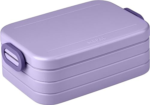 Mepal - Fiambrera Take a Break - Caja para 2 sándwiches o 4 rebanadas - Meal Prep Box - División - Apta para lavavajillas - 900 ml - Vivid Lila