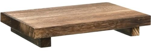 Muteitt Wood Riser Soap Stand Display Tray Wooden Sink Tray for Kitchen Bathroom Decor Plant Holder for Bottles Jewelry Candle