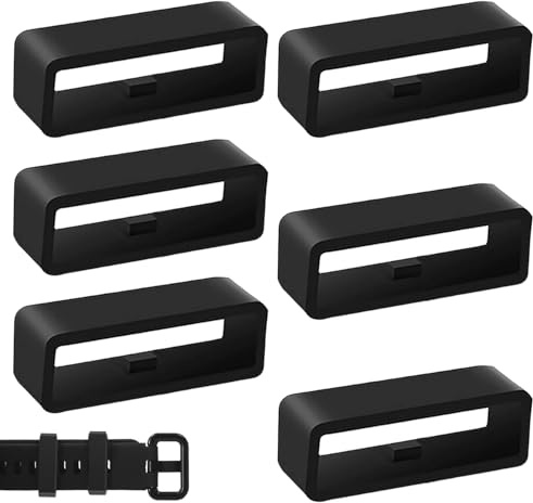 6 st ersättningsringar kompatibla med Garmin Forerunner klockarmband – hållbara fästslingor i silikon för smartwatch-band – svart gummibandshållare för att säkerställa en säker passform för din