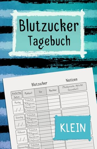 Blutzucker Tagebuch: Kleines A5 Taschen Notizbuch für Diabetiker | Zur einfachen Aufzeichnung und Überwachung des Blutzuckerspiegels | Für 2 Jahre