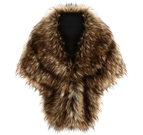 Stola Damen Festlich 1920er Braut Kunstpelz Schal Wrap Schwarz Weißer Braut Bolero Umhang Flauschig Kunstfell Jacke Mantel Winter Pelzjacke Brautschal Frauen Elegant Stola für Hochzeit Party Karneval