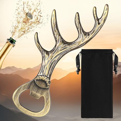 LULLEA Hirschgeweih Geschenke, jäger geschenke für Frauen Männer, Bierflaschenöffner, Weihnachtsgeschenke für Frauen Männer, Personalisierte Geschenke für Jäger, Fraue, Männer, Vater, Mama, Papa