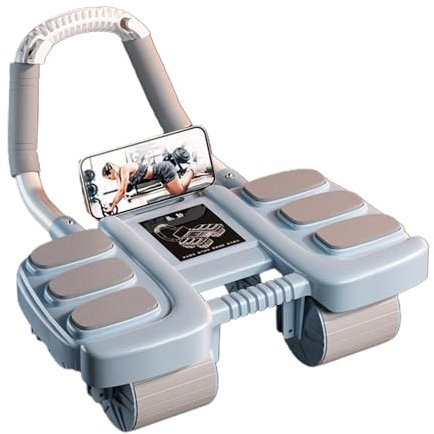 Automatischer Rebound Core Roller – 4-Rad Ab Roller Rad, Ab Roller mit Ellenbogenstütze, Bauchmuskel-Roller, Rad Bauchmuskeltrainingsgerät, Indoor-Bauchtrainingsrolle, Krafttraining Bauchroller