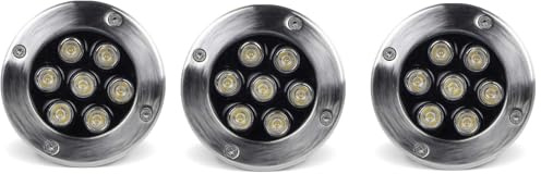 AntDau71® - 3 pezzi Faretto a led segnapasso calpestabile da esterno viali sentieri giardino pavimento IP65 da incasso a terra luce fredda 6500k - 220V (7 watt (12 x 9 cm))