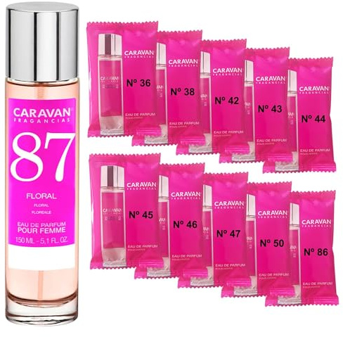 CARAVAN FRAGANCIAS Damenparfüm Nr. 87, 150 ml + Set mit 10 Flaschen mit verschiedenen Damenduften von Caravan, um neue Düfte zu entdecken