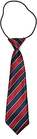 WERQA Cravates pré-nouées pour garçon - Cravate pré-nouée pour garçon - Cravate rayée pour l'école - Nœud papillon pour enfant - Cravate d'uniforme - Rouge et noir - 28 x 7 cm